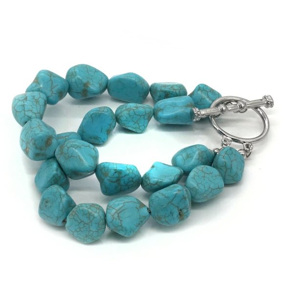 My Bead Emporium Jewelry - Dual bracelet Turquoise stones toggle clasp.